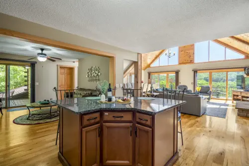 And what makes this kitchen even more special is the lovely views and the open layout